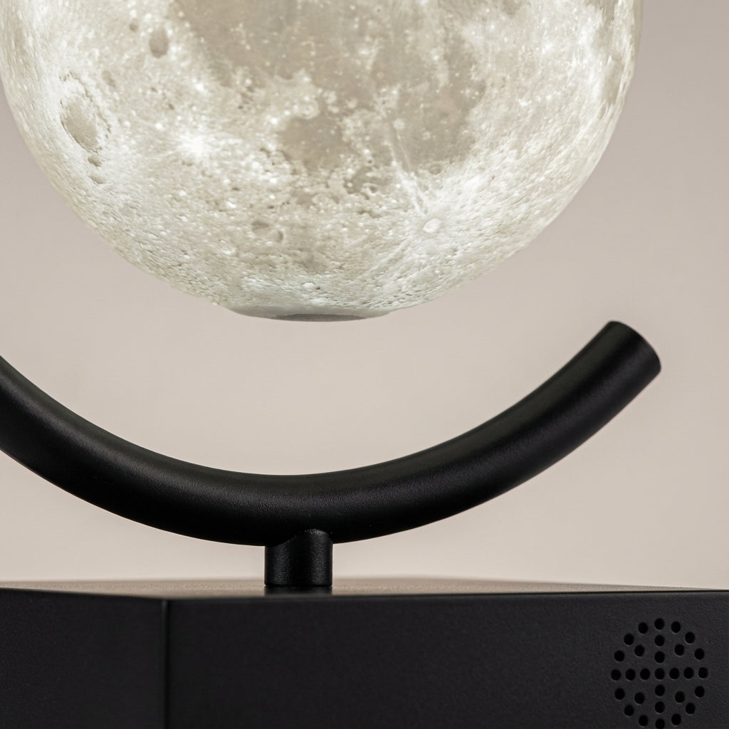 Moon Lamp Metal 14.0 cm 5.5" Black Bedroom Desk Magnetic Levitating LED Night Light Space Decor | Thomler