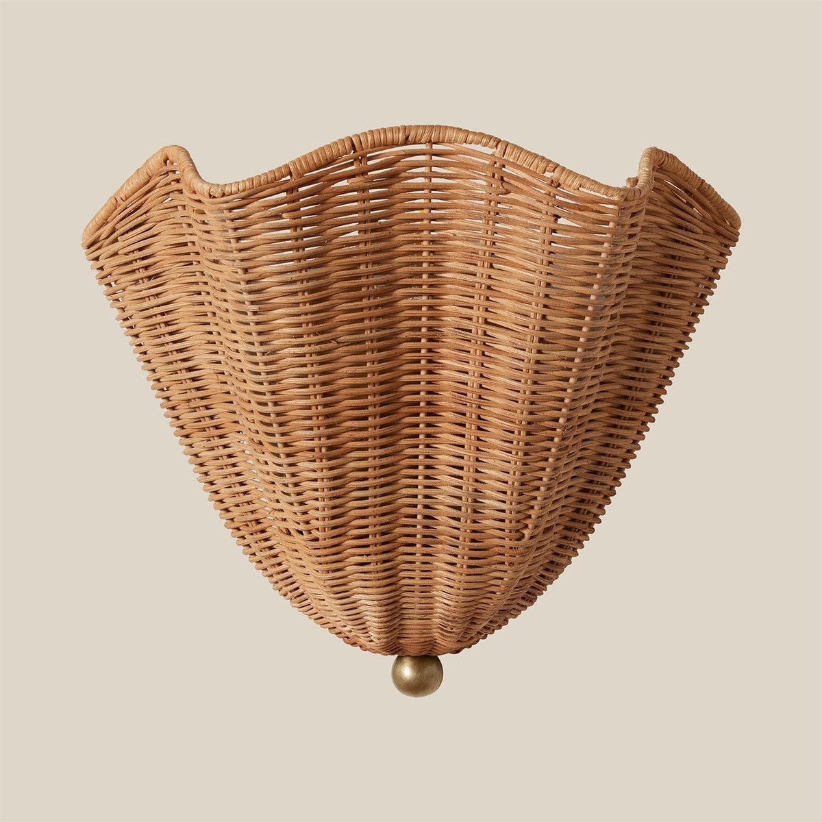 Woven Wicker Hemisphere Wall Fixture – Boho Farmhouse Sconce for Bedroom, Hallway & Living Room | Thomler