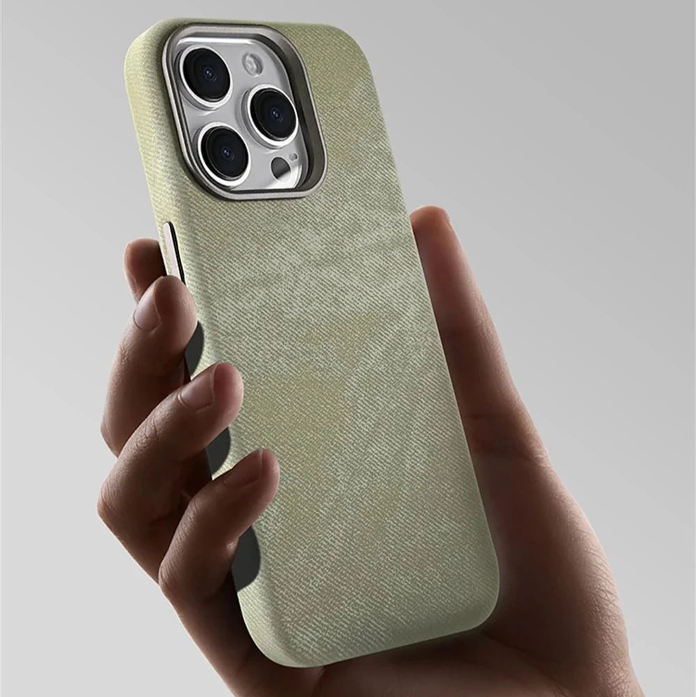 Fabric-Wrapped Phone Case with Wireless Charging for iPhone 13-17 Series – Anti-Fingerprint Protective Cover | Thomler