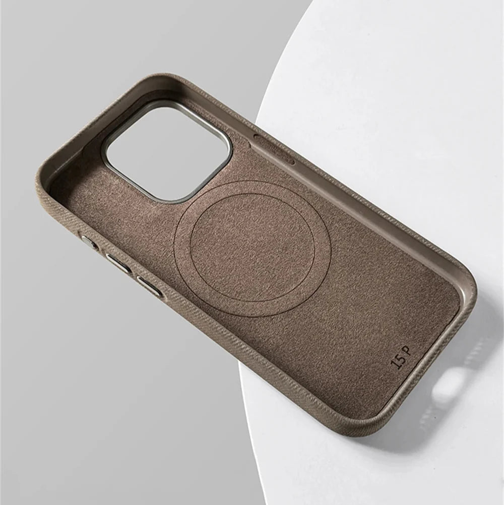 Fabric-Wrapped Phone Case with Wireless Charging for iPhone 13-17 Series – Anti-Fingerprint Protective Cover | Thomler