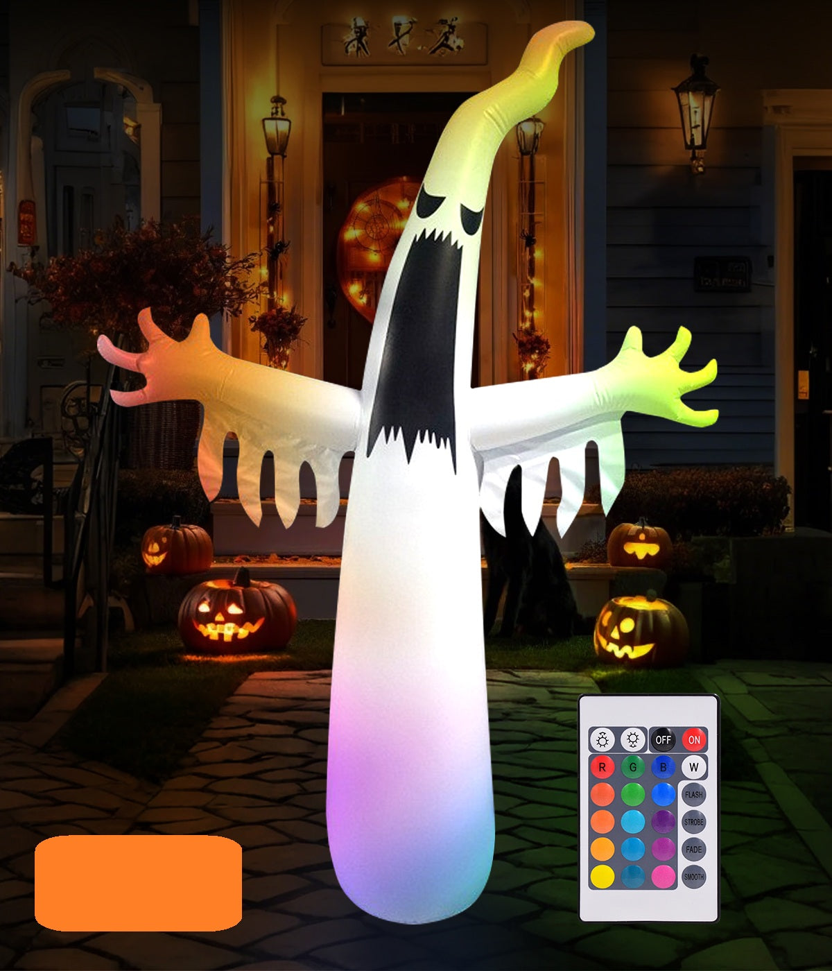 Light-Up Flying Creature Halloween Yard Inflatable – Self-Inflating Bat & Ghost Figures with Glowing Eyes for Outdoor Seasonal Decor | Thomler