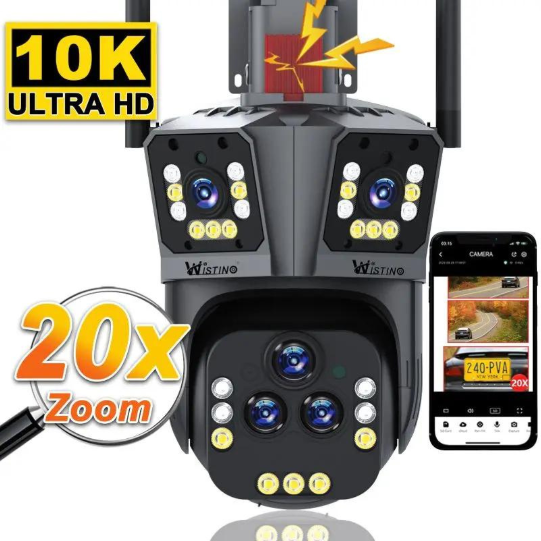 Outdoor WiFi Surveillance Cam – 20MP Resolution, Optical Magnification, Motion Tracking & Night Vision | Thomler