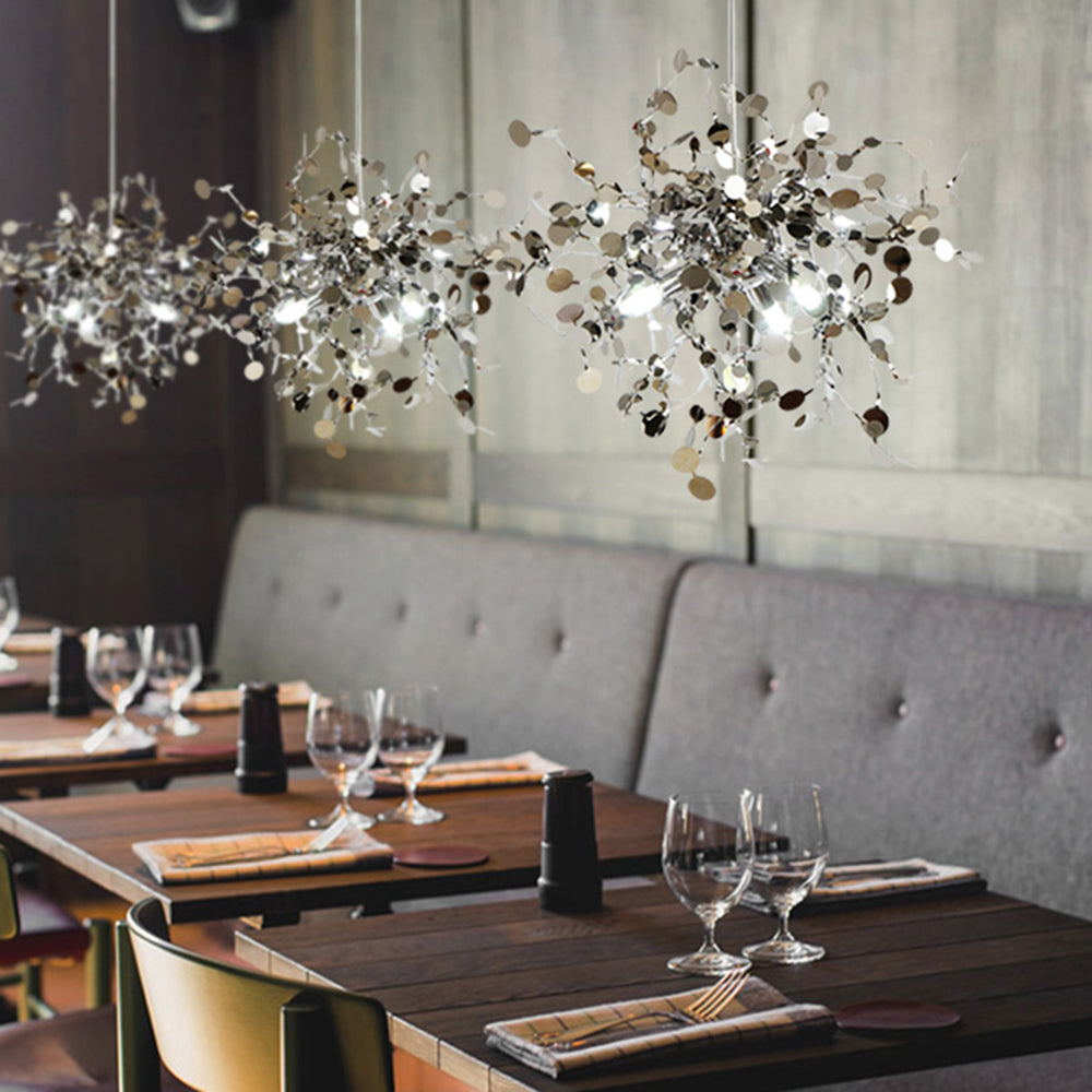 Pendant Light Metal Sputnik Adjustable Chain Gold Silver Dining Room Living Room Chandelier LED G9 Ceiling Fixture | Thomler