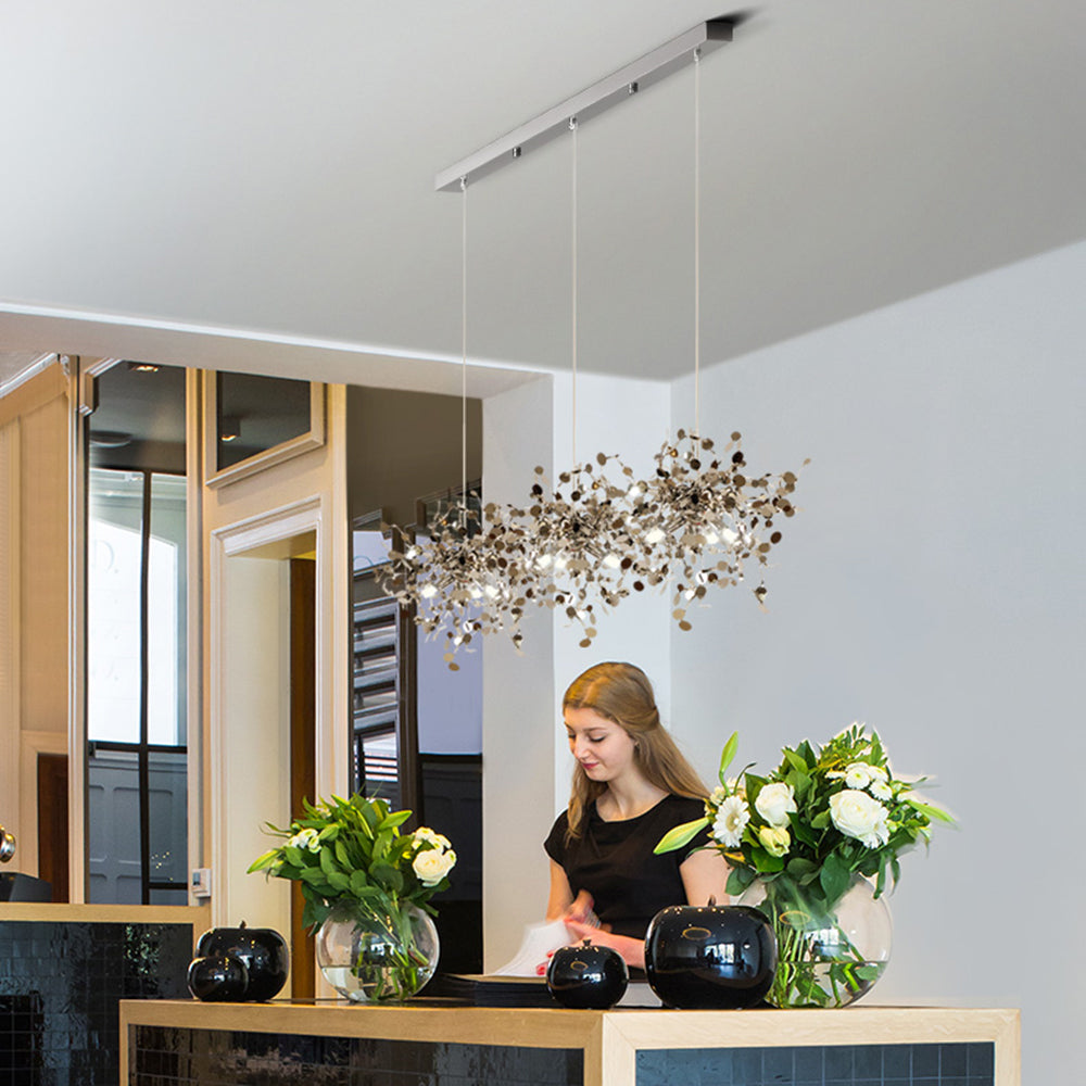 Pendant Light Metal Sputnik Adjustable Chain Gold Silver Dining Room Living Room Chandelier LED G9 Ceiling Fixture | Thomler
