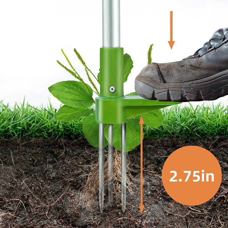 Upright Weed Remover Tool with 5-Prong Claw System for Deep Root Extraction – No-Bend Foot Pedal Weeder for Lawns, Gardens & Landscaping | Thomler