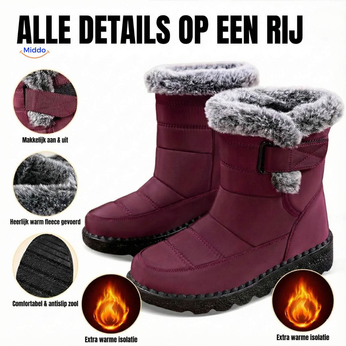 Insulated Winter Ankle Boots – Water-Resistant, Fleece-Lined, Anti-Slip Rubber Sole for Cold & Icy Conditions | Thomler