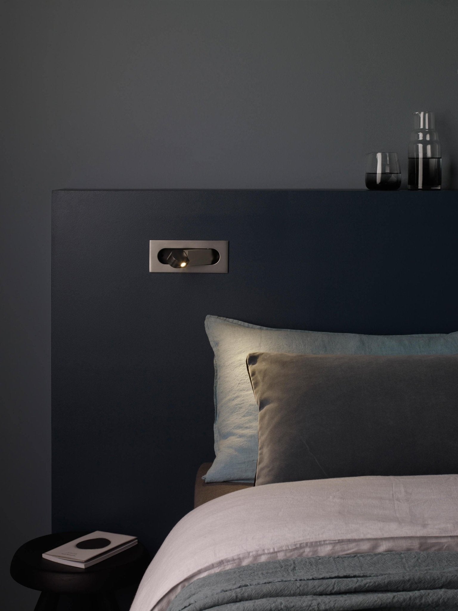 Aluminum Wall Reading Light 7.5 in Adjustable LED Bedside Bedroom Directional Lamp Flush Mount Push Switch | Thomler