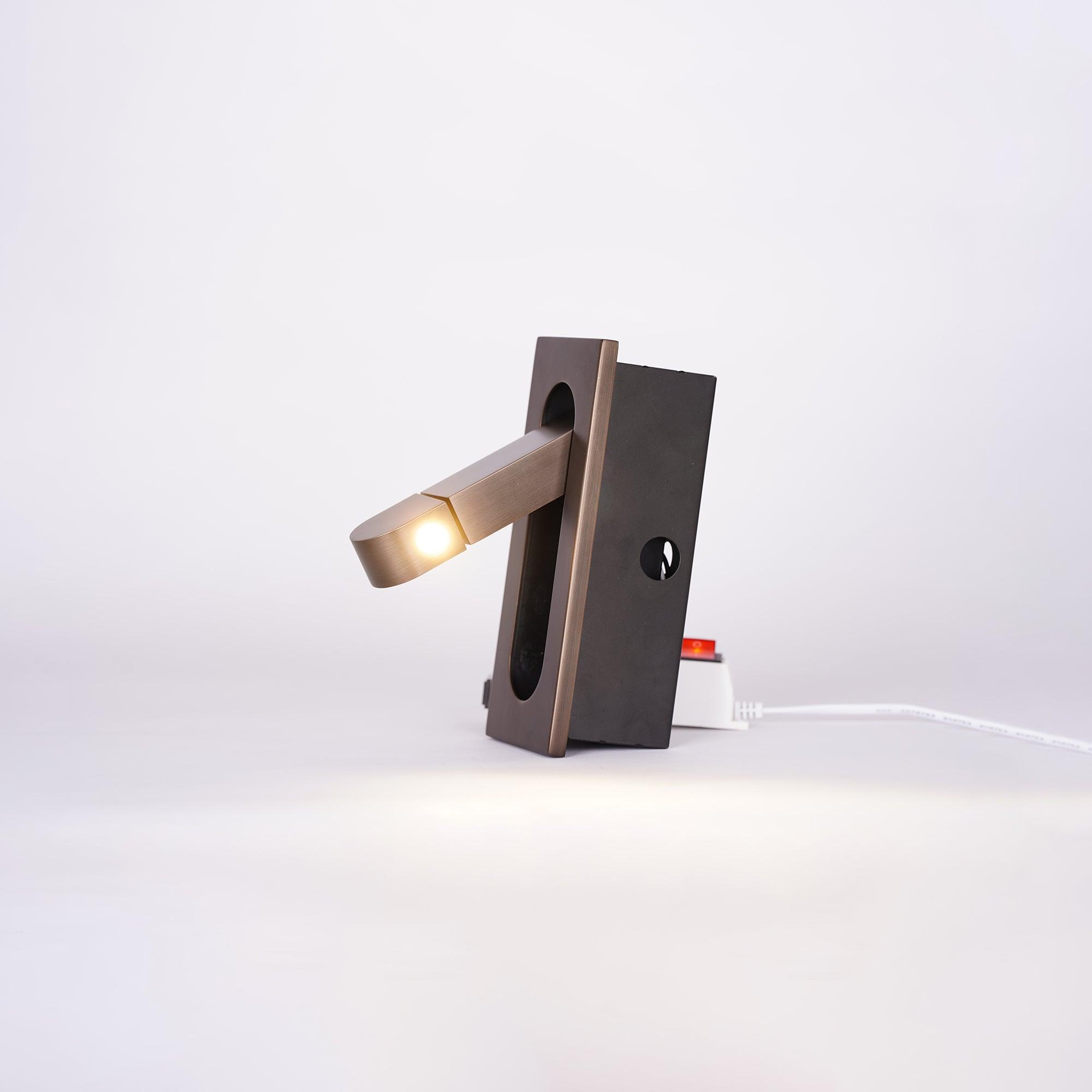 Aluminum Wall Reading Light 7.5 in Adjustable LED Bedside Bedroom Directional Lamp Flush Mount Push Switch | Thomler
