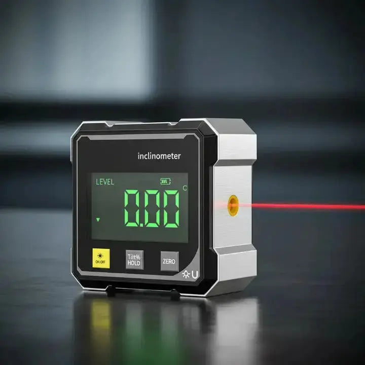 Digital Angle Finder with Laser Level and Magnetic Base for Precise Alignment | Inclinometer Protractor Tool for Woodworking Carpentry | Thomler