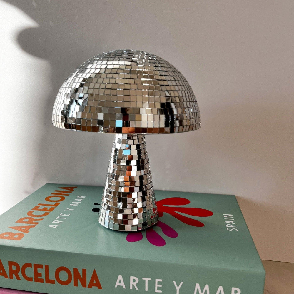 Disco Ball Mushroom Lamp Retro LED Reflective Light for Parties Bedrooms Living Rooms Home Decor Tabletop Accent Piece | Thomler