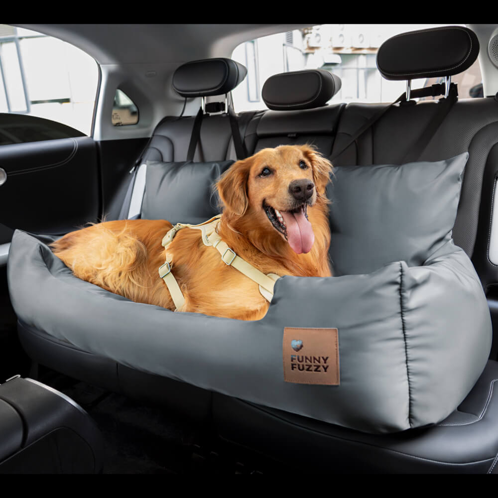Padded Pet Car Seat Cover Protector with Bolsters for Back Seat – Quilted Waterproof Auto Bench Liner for Dogs & Cats | Thomler