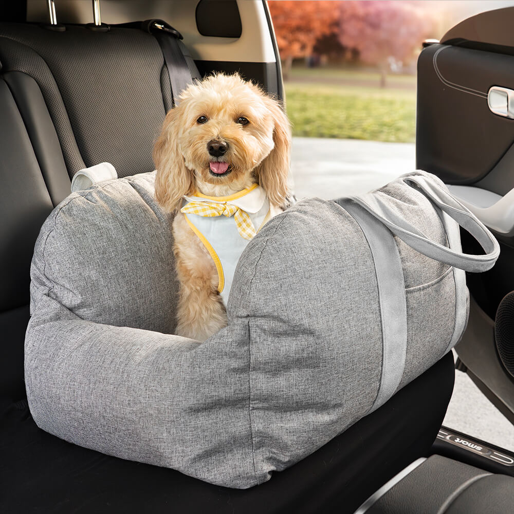 Portable Pet Carrier Booster Seat with Safety Harness and Washable Cover for Small Dogs | Thomler
