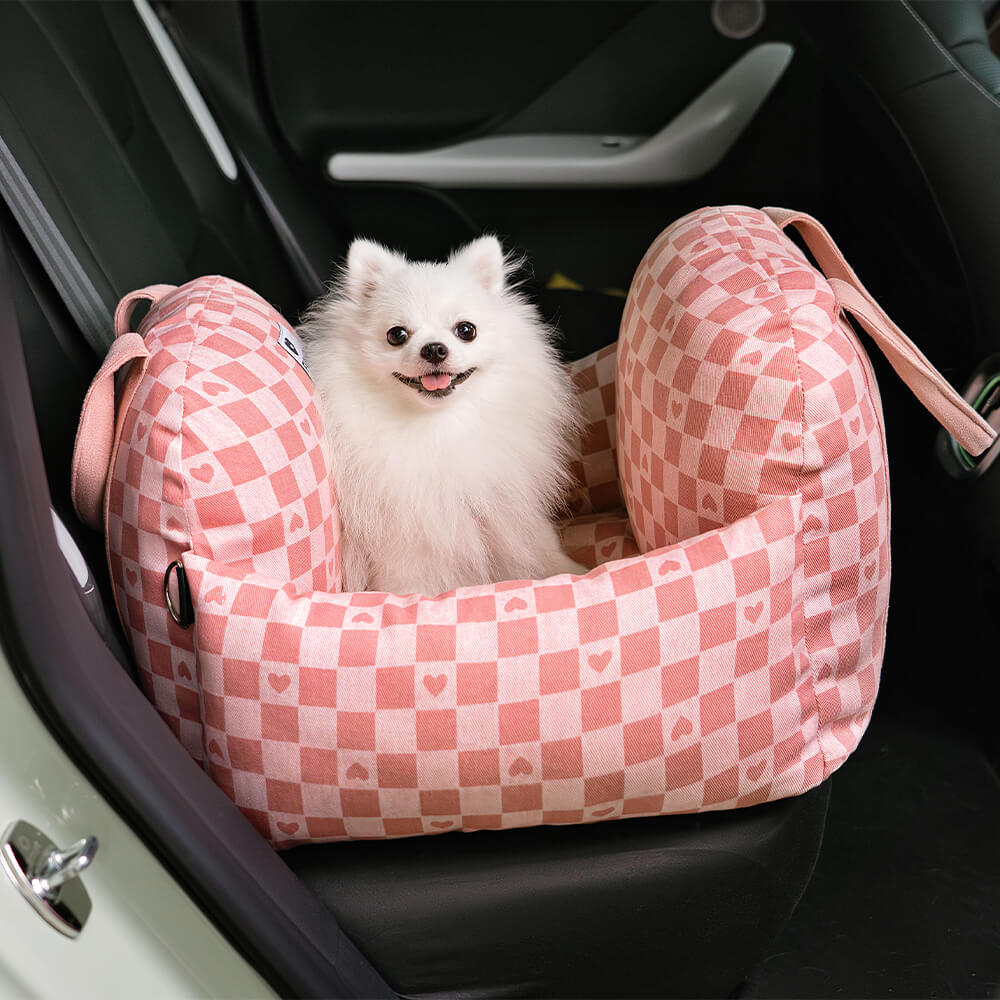 Portable Pet Carrier Booster Seat with Safety Harness and Washable Cover for Small Dogs | Thomler