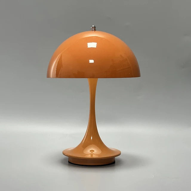 Battery-Powered Mushroom Accent Lamp with Integrated 3W LED | Wireless Tabletop Lighting for Patio Living Room Balcony | Portable Indoor | Thomler