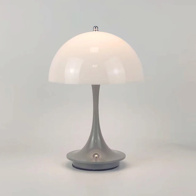 Battery-Powered Mushroom Accent Lamp with Integrated 3W LED | Wireless Tabletop Lighting for Patio Living Room Balcony | Portable Indoor | Thomler