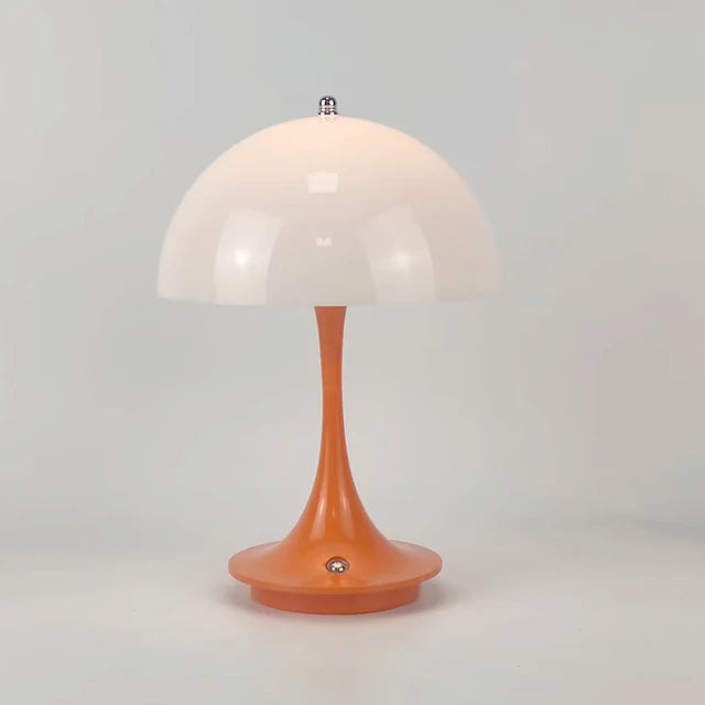 Battery-Powered Mushroom Accent Lamp with Integrated 3W LED | Wireless Tabletop Lighting for Patio Living Room Balcony | Portable Indoor | Thomler