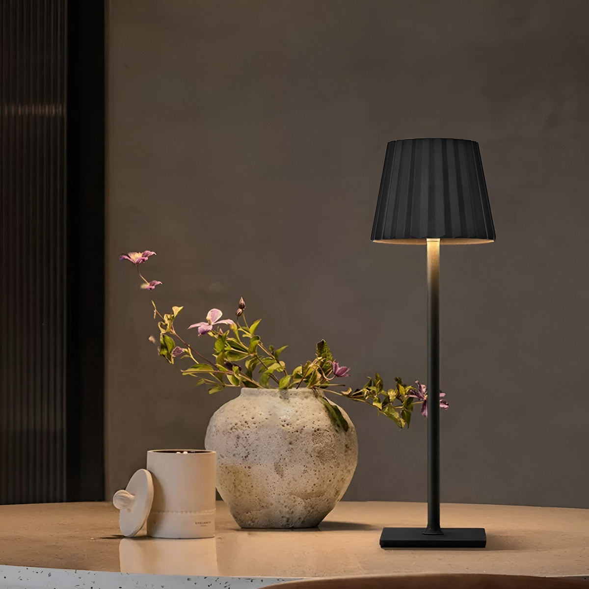 Rechargeable LED Table Lamp with Touch Dimmer for Living Room, Bedroom & Patio | Portable Battery-Powered Desk Light | Wireless Accent | Thomler
