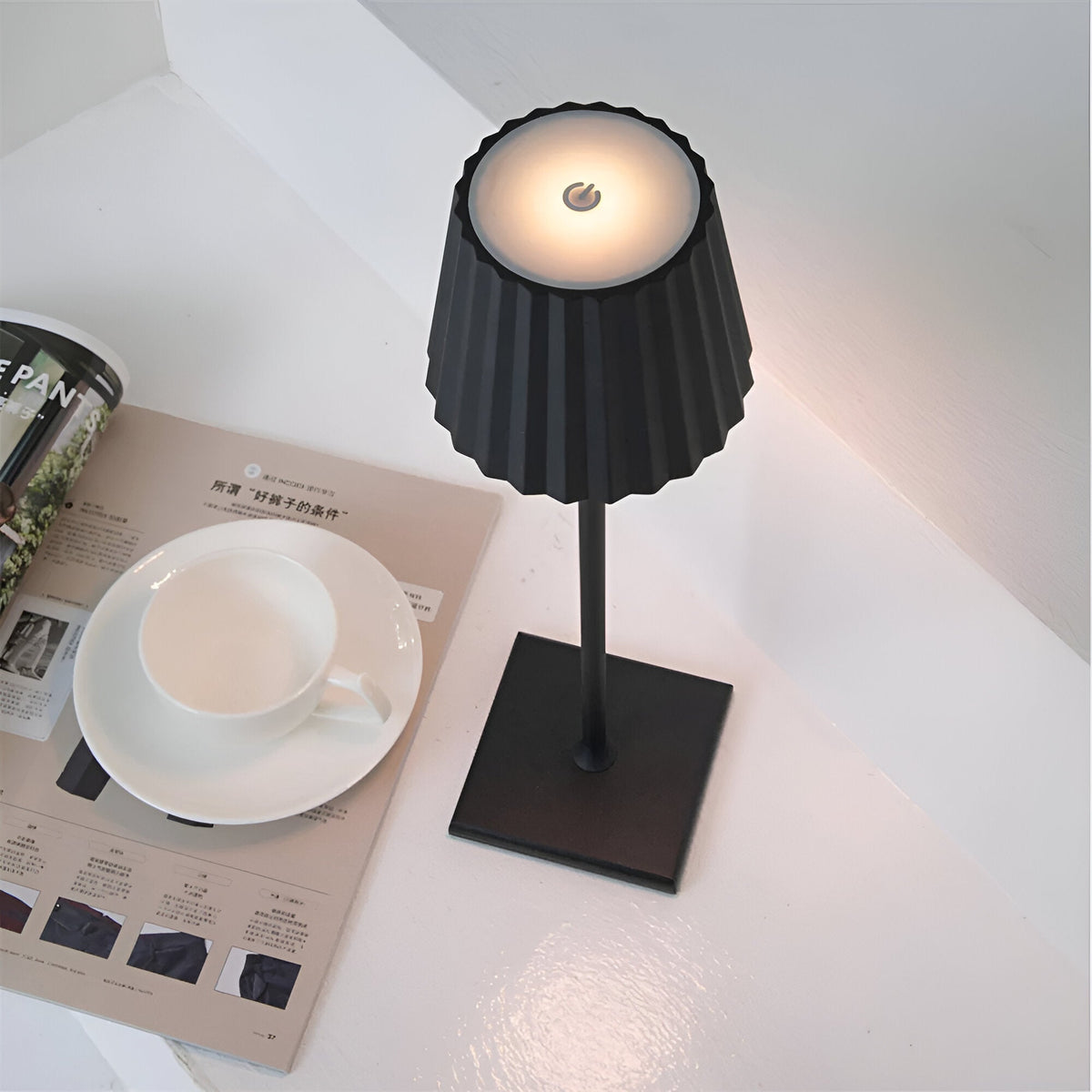 Rechargeable LED Table Lamp with Touch Dimmer for Living Room, Bedroom & Patio | Portable Battery-Powered Desk Light | Wireless Accent | Thomler