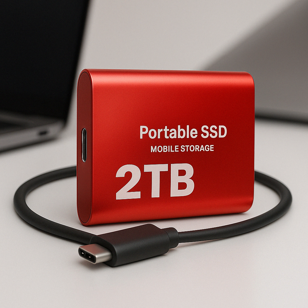 Portable Solid State Drive | 1050MB/s USB-C External SSD for Laptop PC Mac Backup | Shock Resistant Mobile Storage Hard Drive | High Speed | Thomler