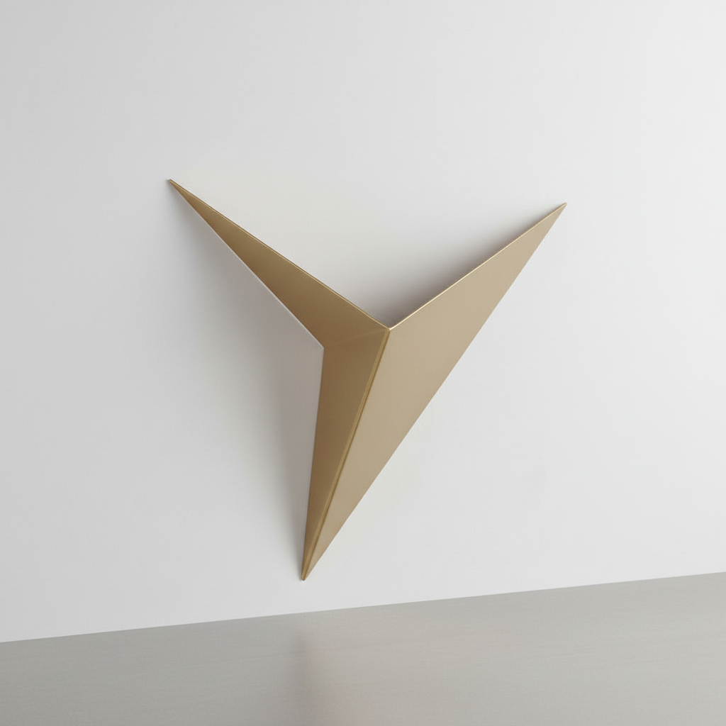 Wall Lamp Iron Integrated LED Triangular Black White Gold Bedroom Hallway Living Room Minimalist Scandinavian Accent Lighting | Thomler