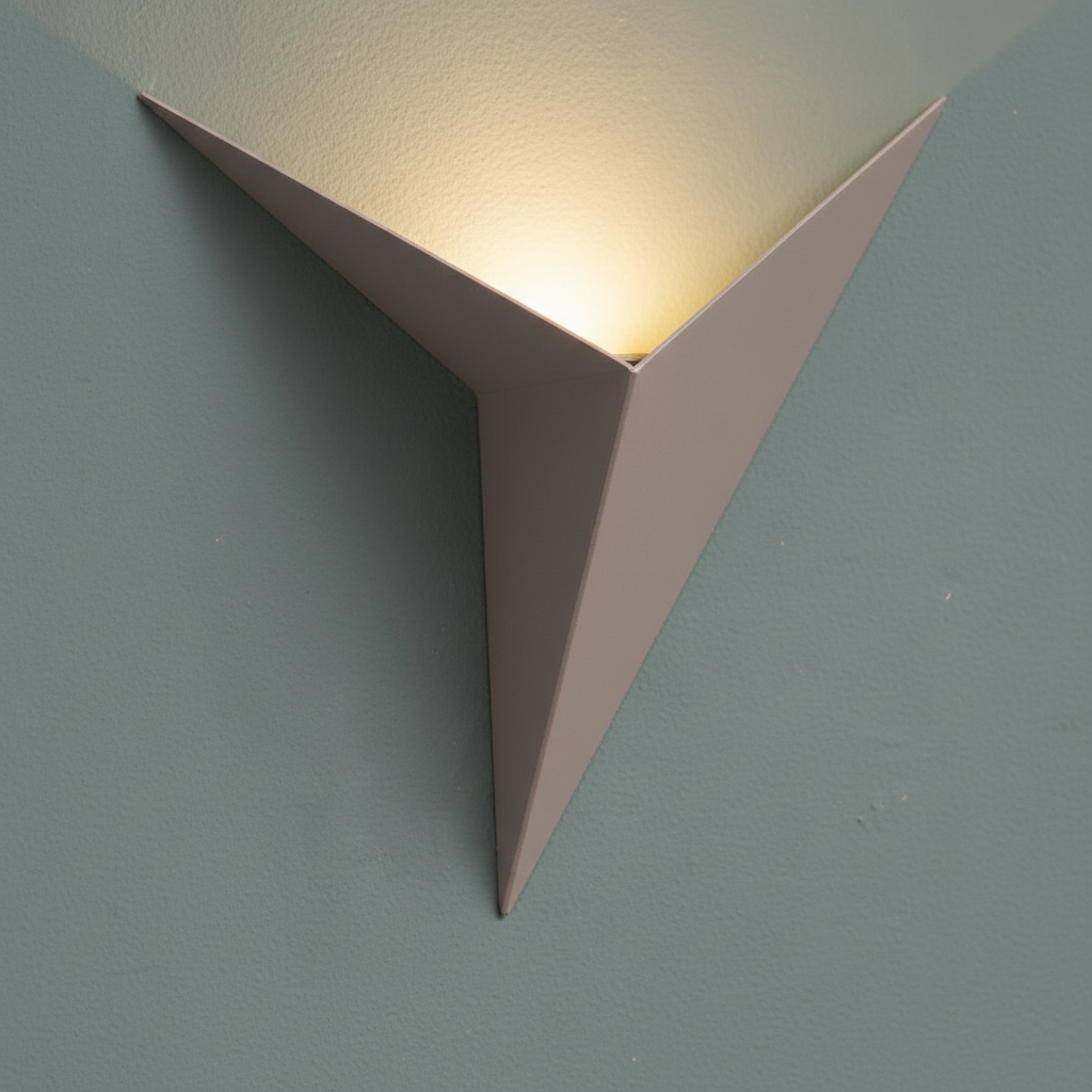 Wall Lamp Iron Integrated LED Triangular Black White Gold Bedroom Hallway Living Room Minimalist Scandinavian Accent Lighting | Thomler