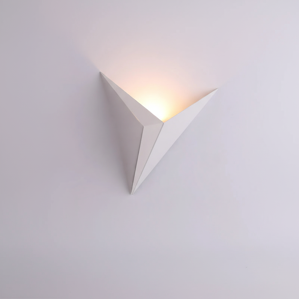 Wall Lamp Iron Integrated LED Triangular Black White Gold Bedroom Hallway Living Room Minimalist Scandinavian Accent Lighting | Thomler