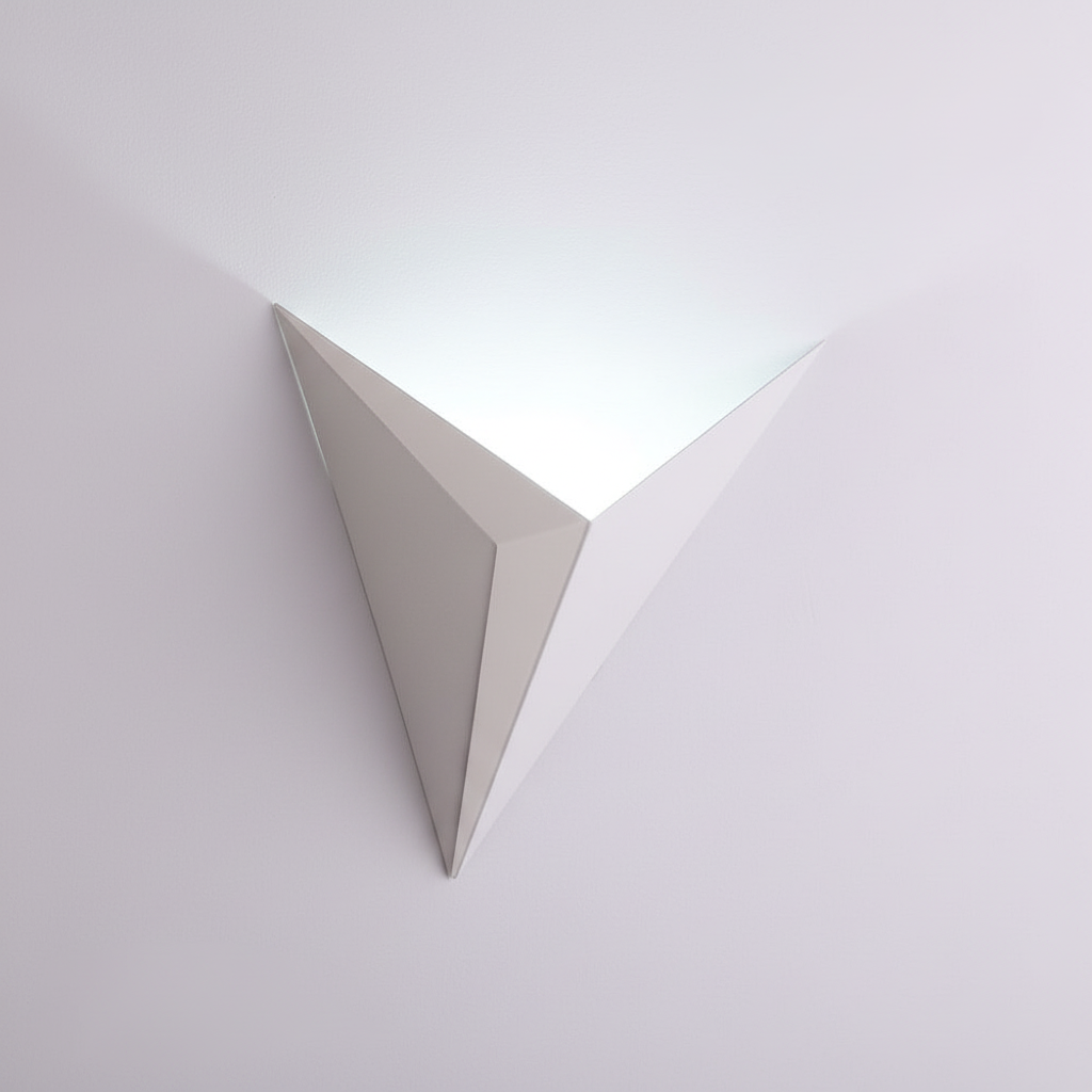 Wall Lamp Iron Integrated LED Triangular Black White Gold Bedroom Hallway Living Room Minimalist Scandinavian Accent Lighting | Thomler
