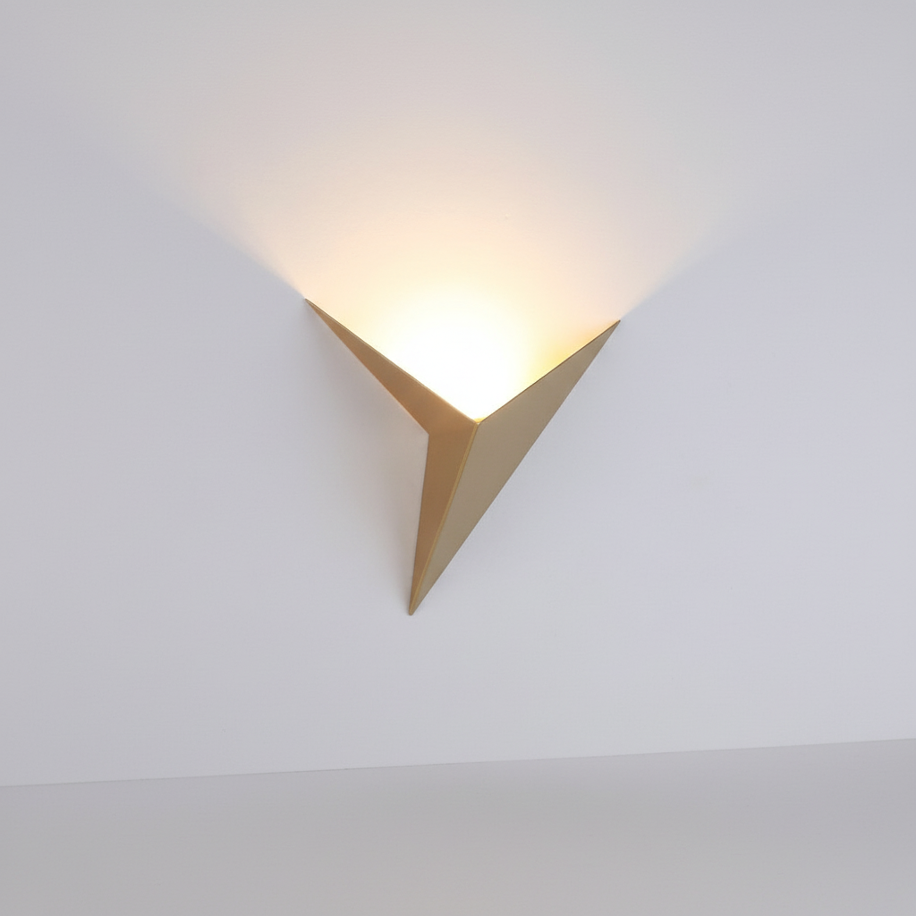 Wall Lamp Iron Integrated LED Triangular Black White Gold Bedroom Hallway Living Room Minimalist Scandinavian Accent Lighting | Thomler