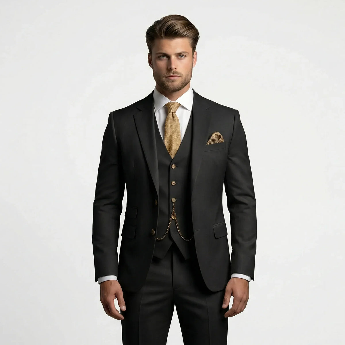 Three-Piece Slim Fit Suit for Men – Tailored Jacket, Vest & Pants Set for Formal Occasions, Weddings, Office & Business Events | Thomler