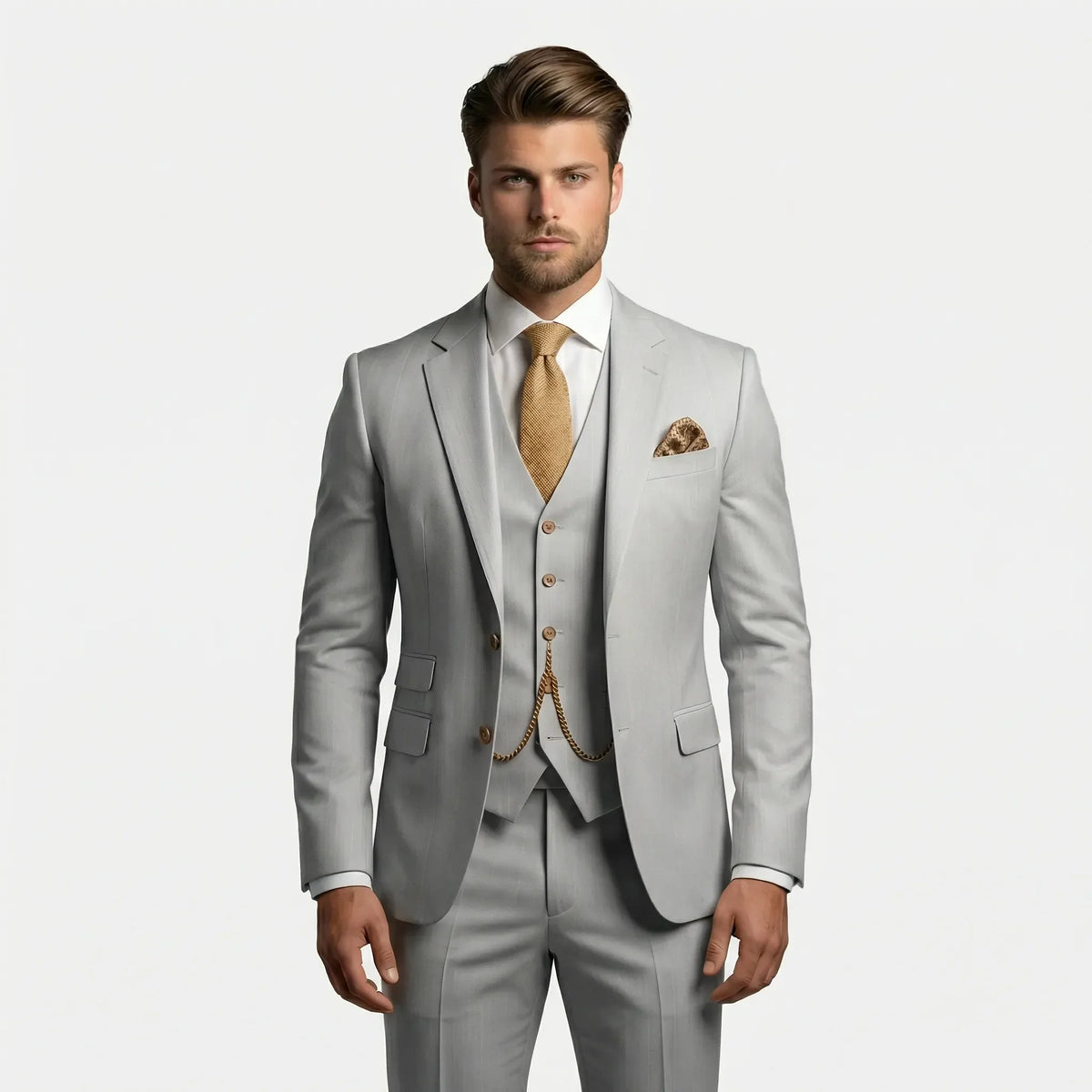 Three-Piece Slim Fit Suit for Men – Tailored Jacket, Vest & Pants Set for Formal Occasions, Weddings, Office & Business Events | Thomler