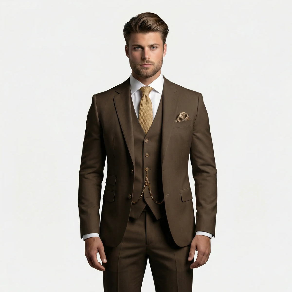 Three-Piece Slim Fit Suit for Men – Tailored Jacket, Vest & Pants Set for Formal Occasions, Weddings, Office & Business Events | Thomler