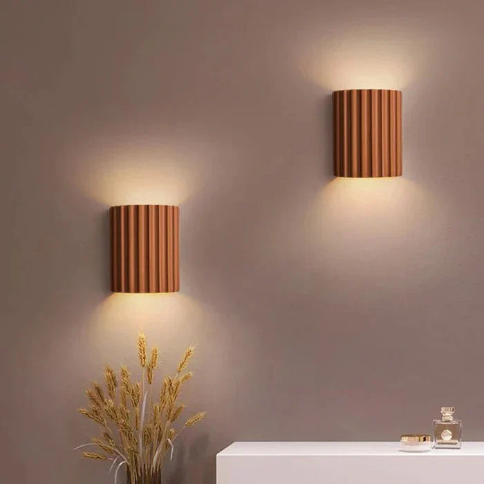 Wall Lamp Resin 16.0 cm Green Wavy Bedroom Hallway Ambient Lighting Nordic Sculptural Accent Light | Thomler