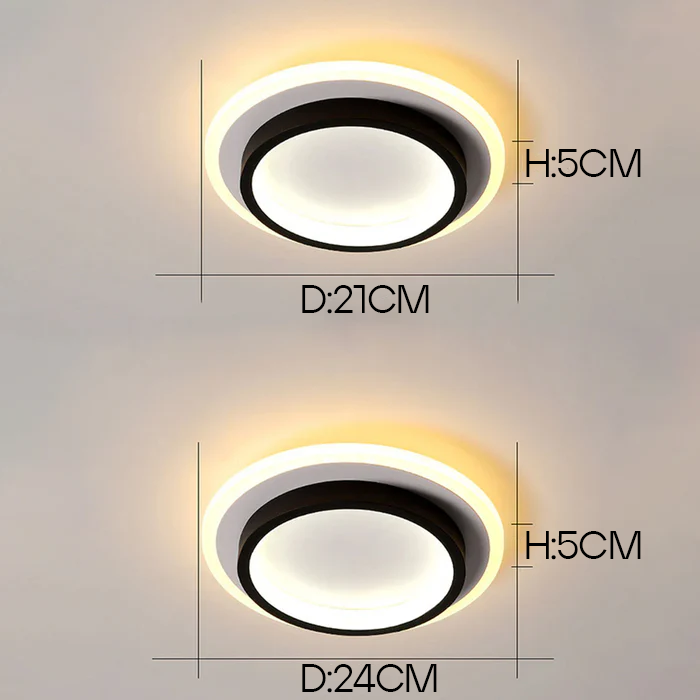 Ceiling Light Iron Aluminium 10W 20W 5.0 cm Round Bedroom Hallway Living Room | Modern LED Slim Fixture | Thomler