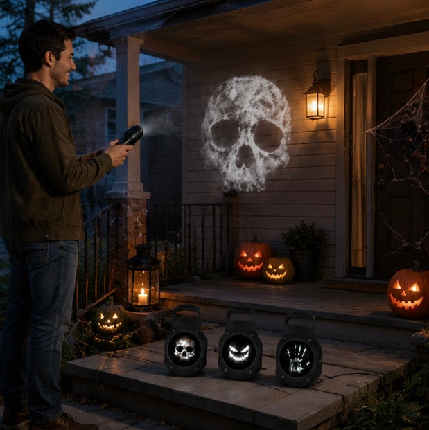 Spooky Skull LED Night Light – Motion-Pattern Projector for Haunted Atmosphere & Seasonal Vibes | Thomler