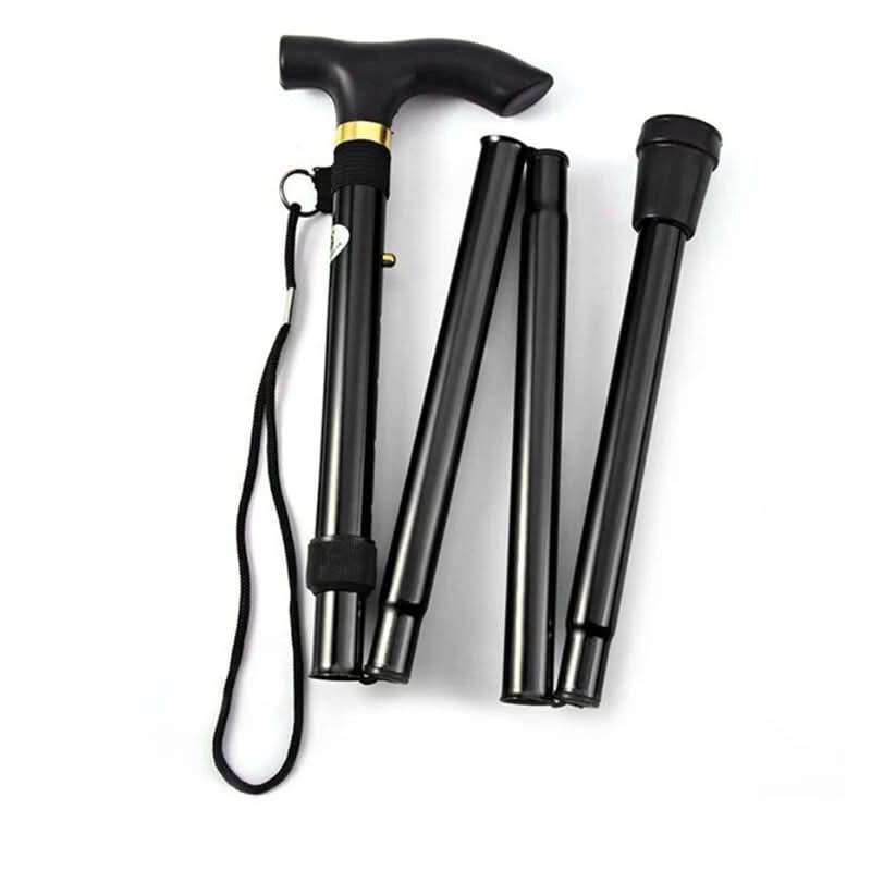 Folding Walking Cane for Seniors – Adjustable Aluminum Support Stick with Ergonomic Handle & Wrist Strap – Lightweight Travel Cane for | Thomler