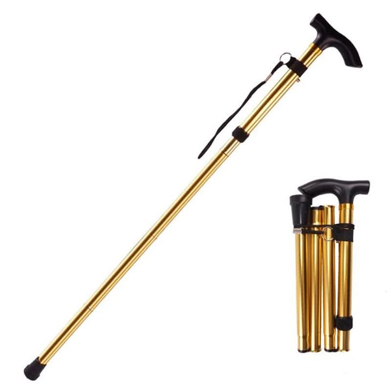 Folding Walking Cane for Seniors – Adjustable Aluminum Support Stick with Ergonomic Handle & Wrist Strap – Lightweight Travel Cane for | Thomler