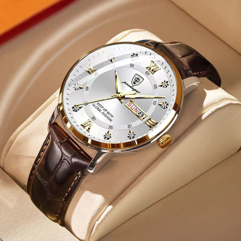 Quartz Dress Watch for Men — Stainless Steel Analog with Night Glow & Water Resistance | Thomler
