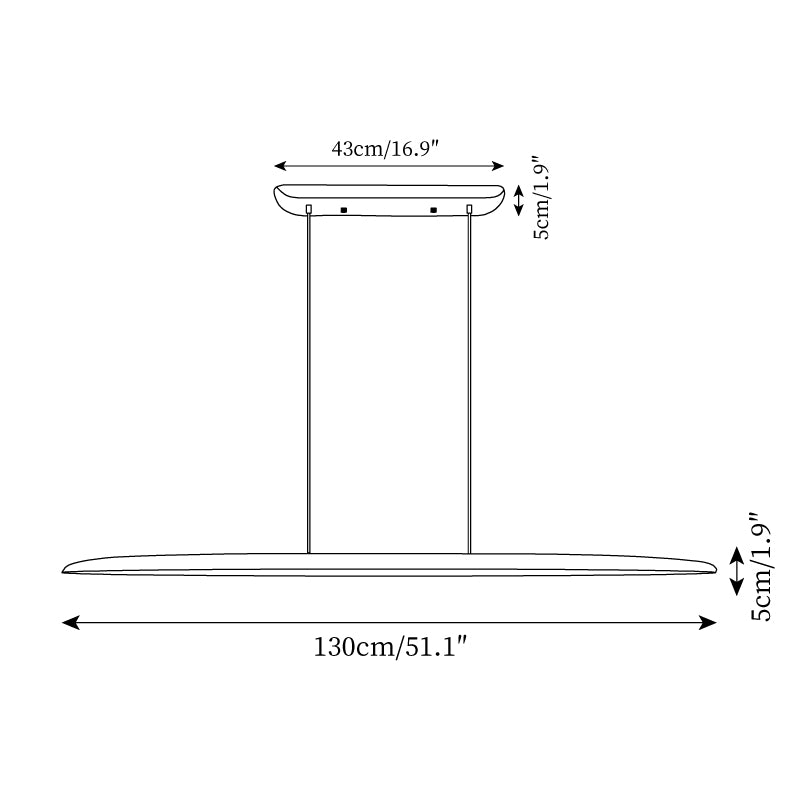 Pendant Light Wood Linear Integrated LED Warm White Dining Room Kitchen Island Hanging Ceiling Lamp Adjustable Suspension | Thomler