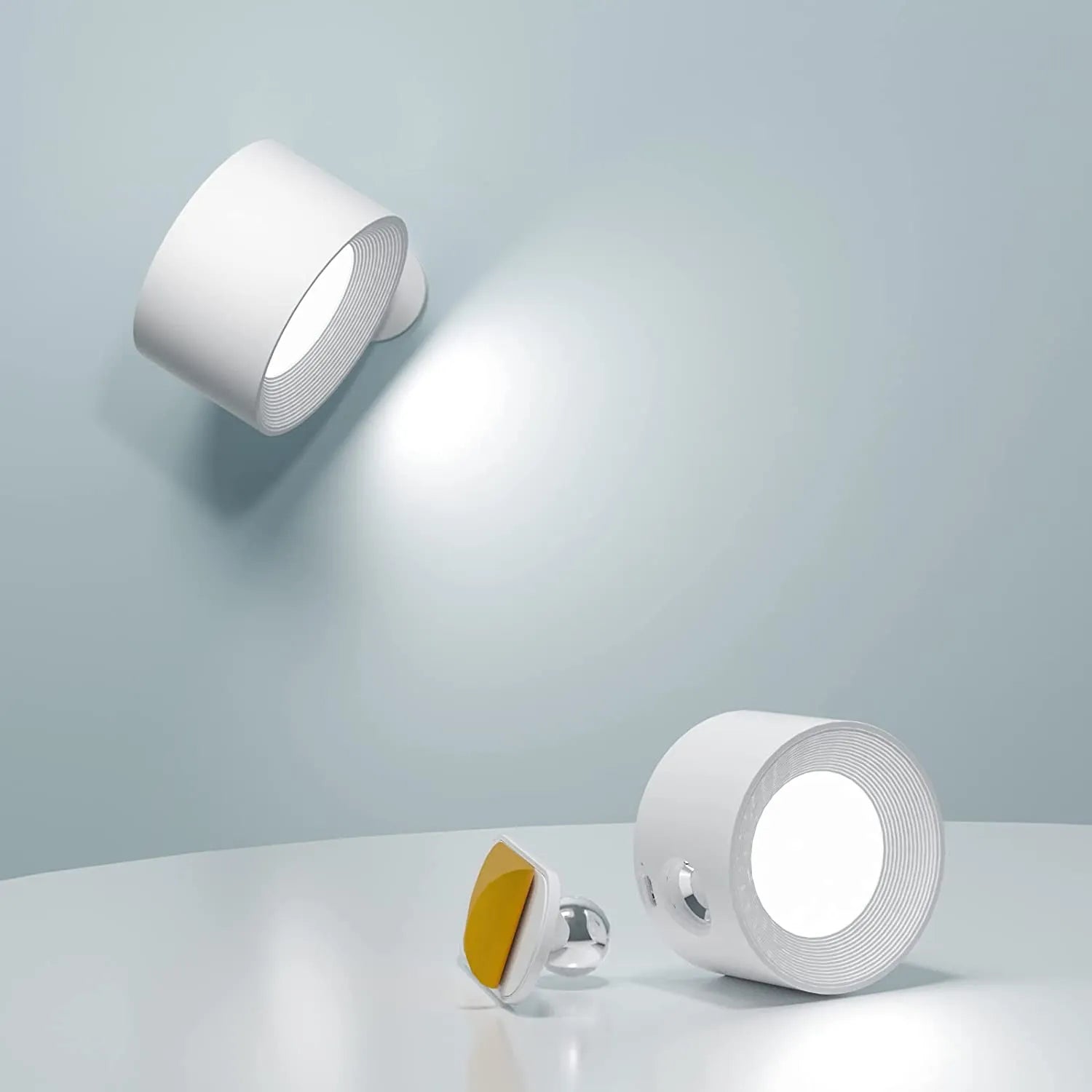 Rechargeable Magnetic Wall Sconce with 360° Swivel Head – Dimmable LED Light, Touch or Remote Control, Cordless Design for Bedroom, Living | Thomler