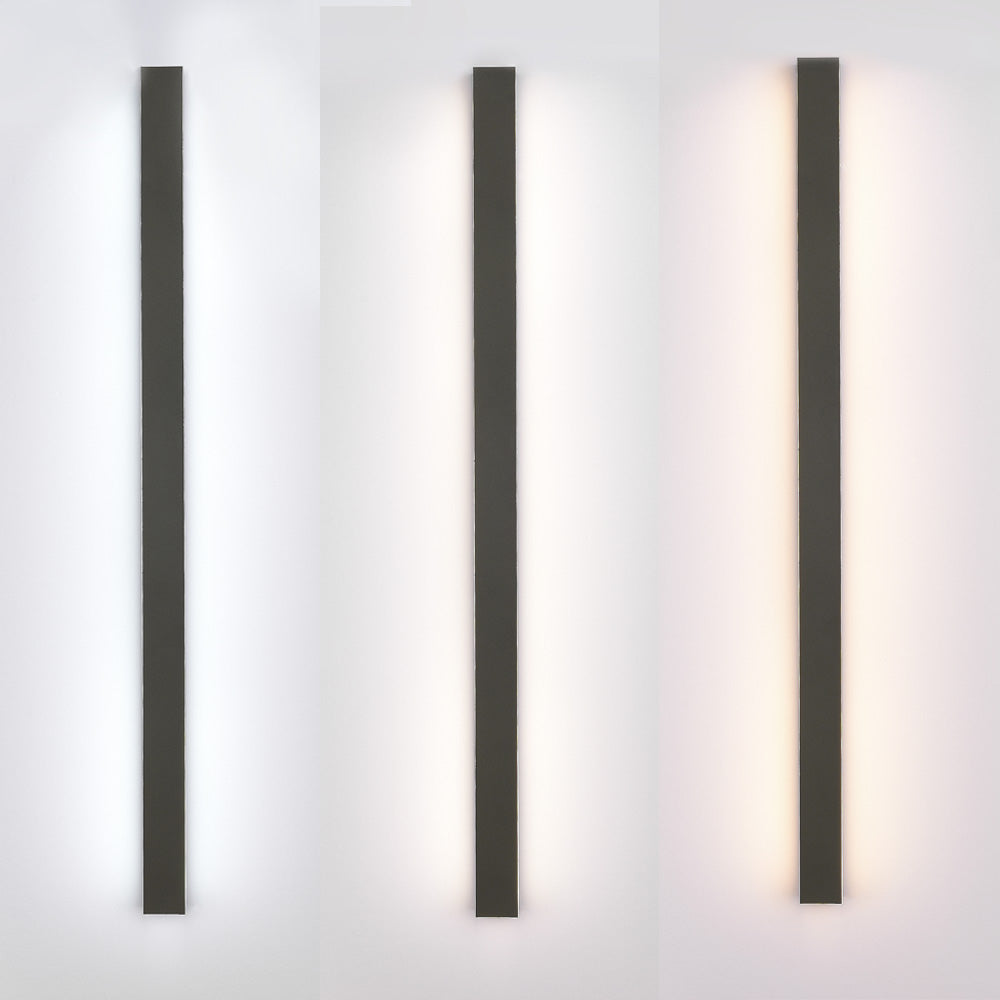 Wall Lamp Metal Acrylic 200.0 cm (78.7") Black Outdoor Facade Garden Hallway LED IP65 Weatherproof Linear Lighting | Thomler