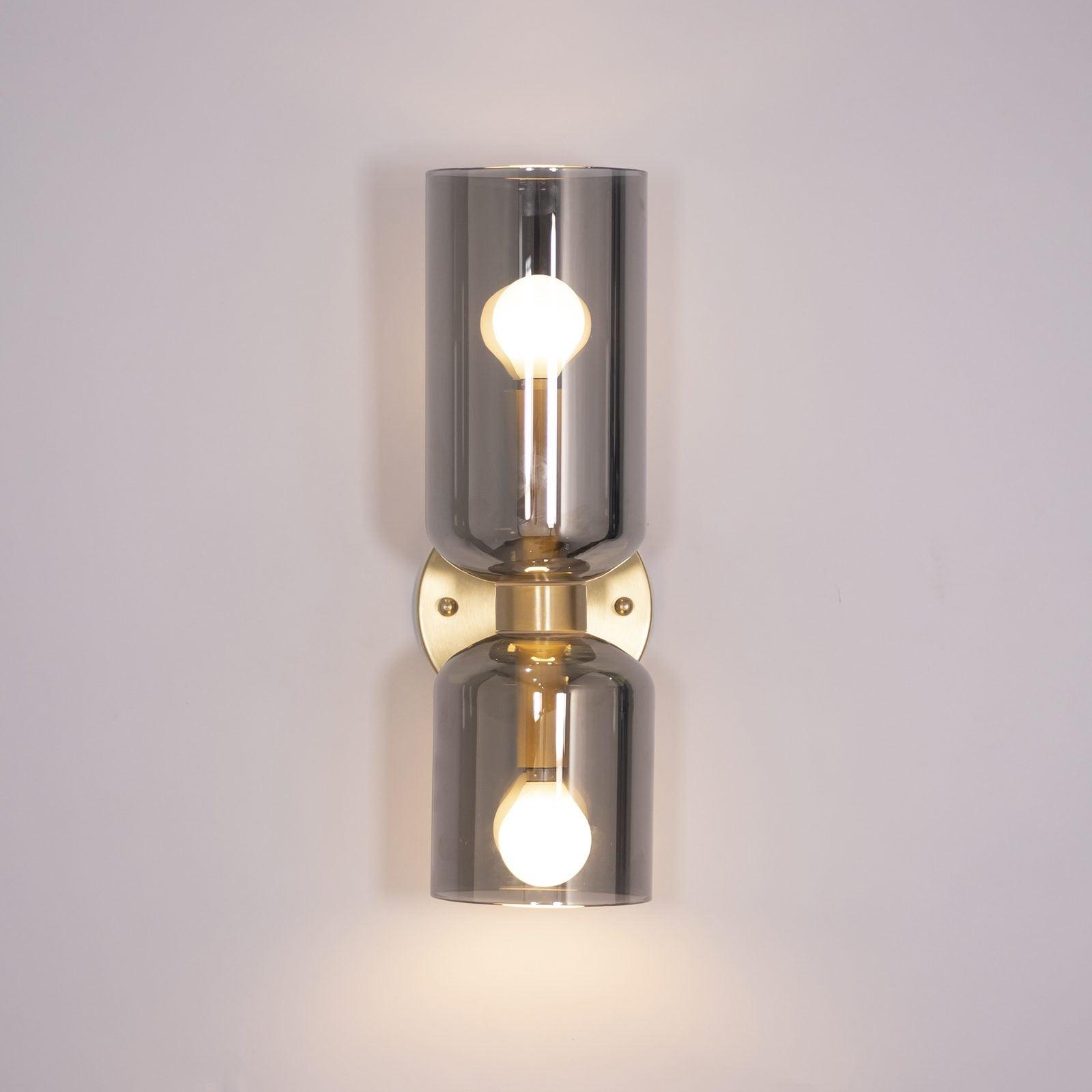 Modern Iron & Glass Double-Light Fixture for Hallway Bedroom Entryway Ambient Lighting Dimmable E14 Socket 14 in Height 6 in Depth | Thomler