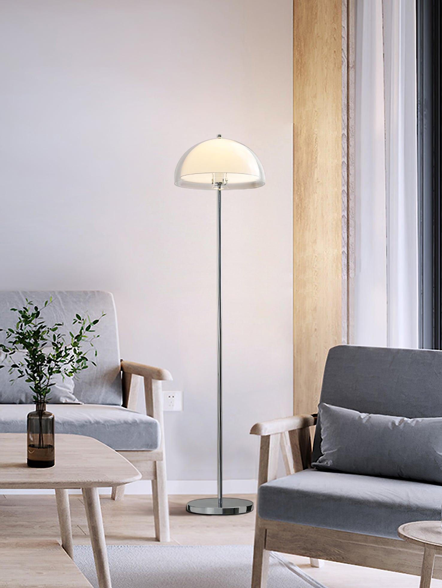 Floor Lamp Metal 61 in Double Layer Acrylic Shade Adjustable Living Room Bedroom Lighting | Thomler