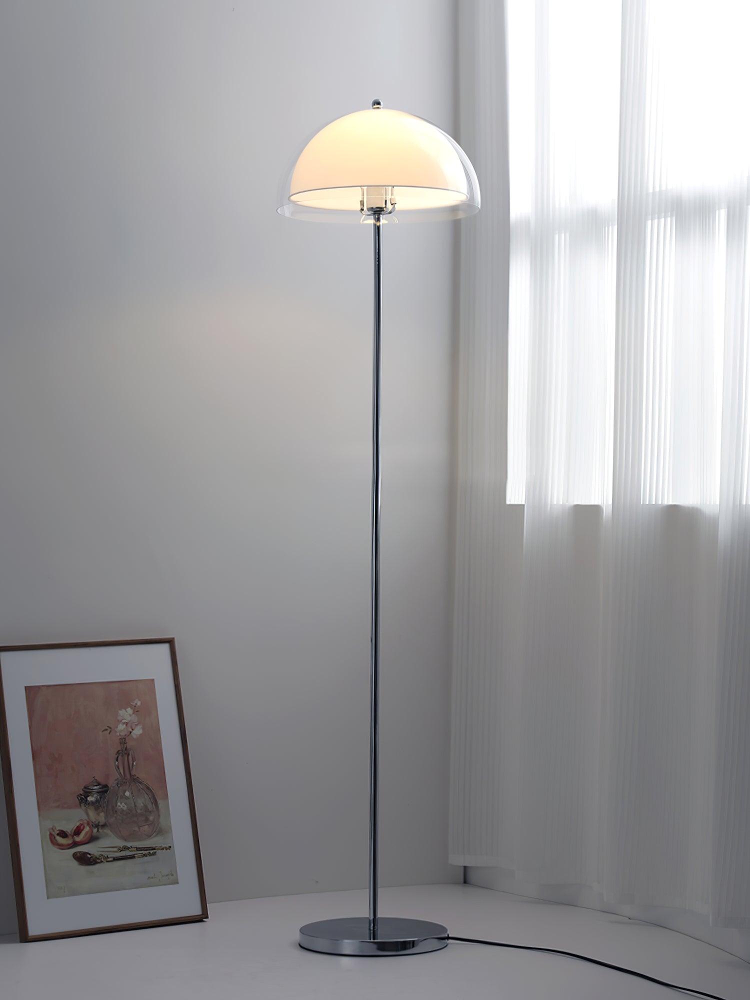 Floor Lamp Metal 61 in Double Layer Acrylic Shade Adjustable Living Room Bedroom Lighting | Thomler