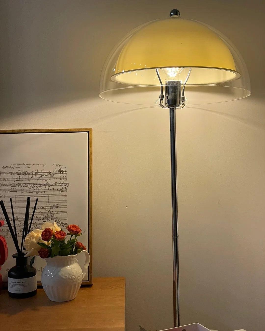 Floor Lamp Metal 61 in Double Layer Acrylic Shade Adjustable Living Room Bedroom Lighting | Thomler