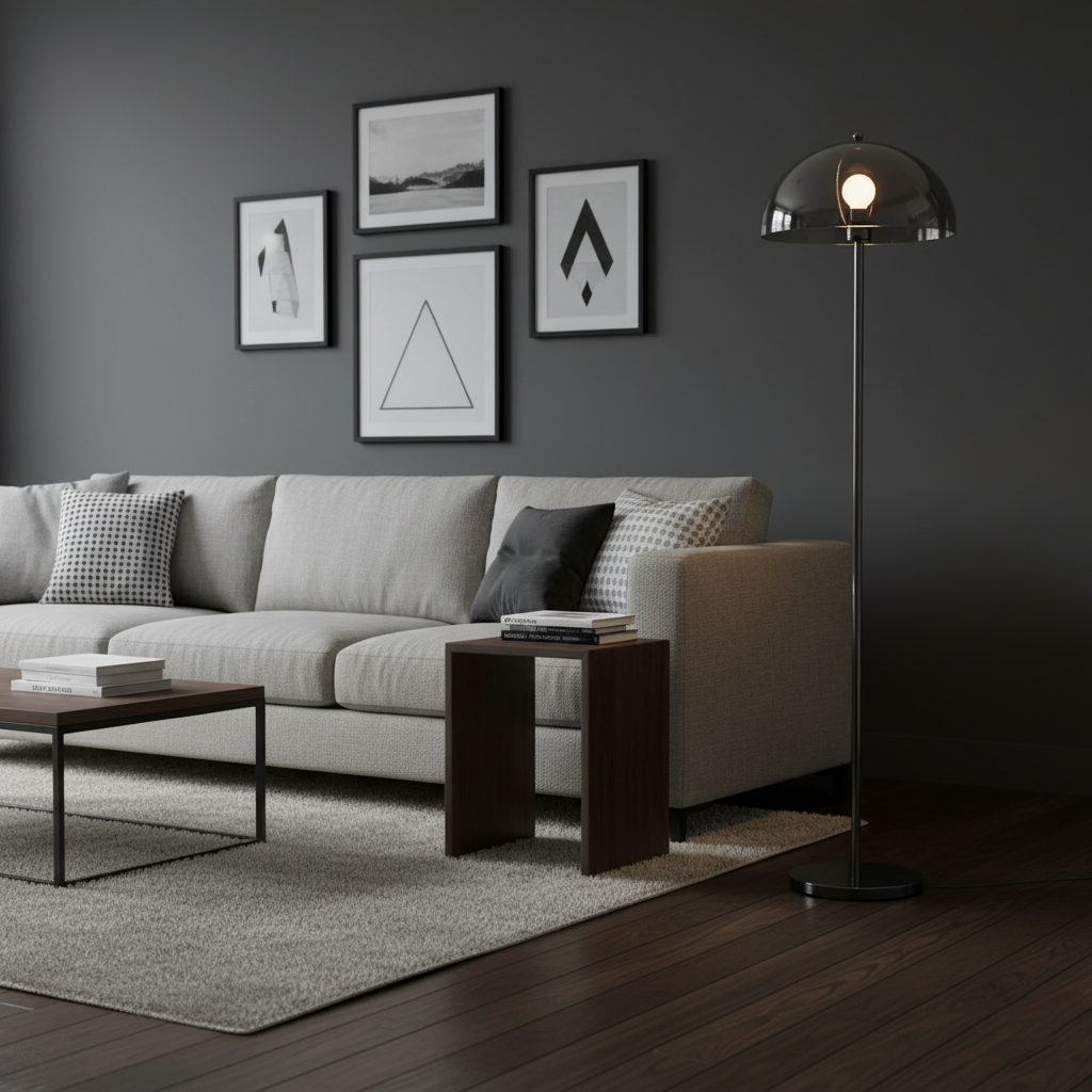 Floor Lamp Metal 61 in Double Layer Acrylic Shade Adjustable Living Room Bedroom Lighting | Thomler