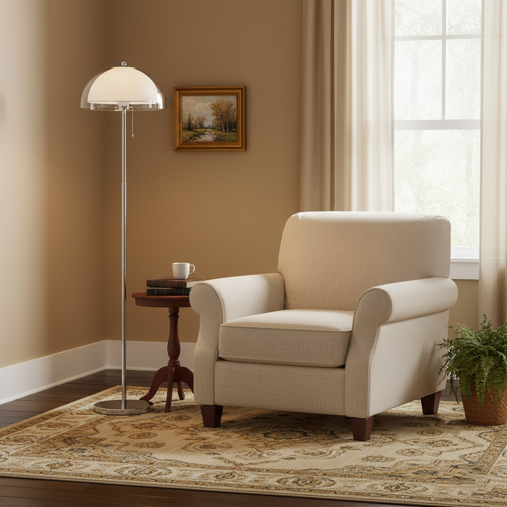 Floor Lamp Metal 61 in Double Layer Acrylic Shade Adjustable Living Room Bedroom Lighting | Thomler