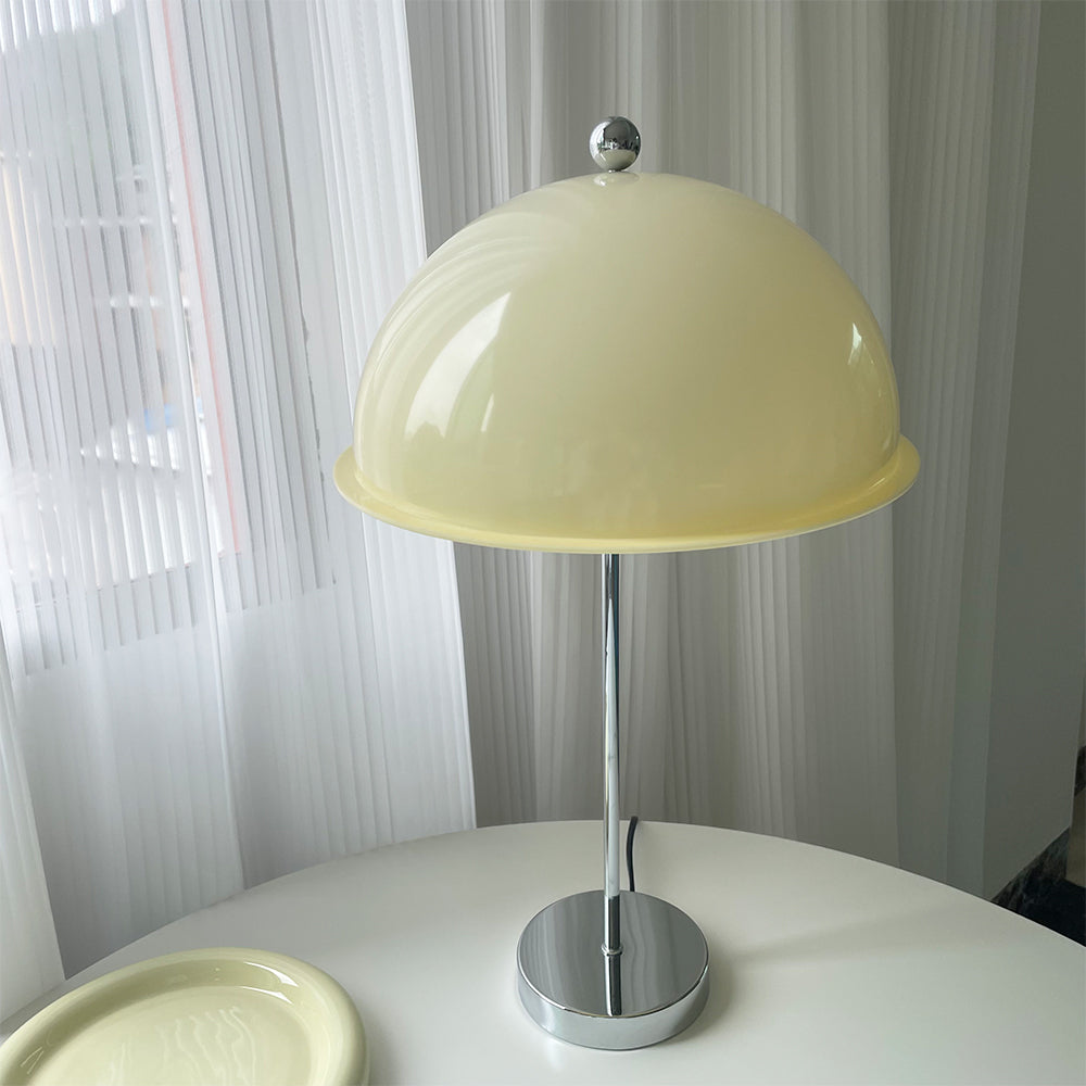 Table Lamp Metal 11.8 in Indoor Silver Modern Desk Nightstand Clear Cream Brown Green Shade | Thomler