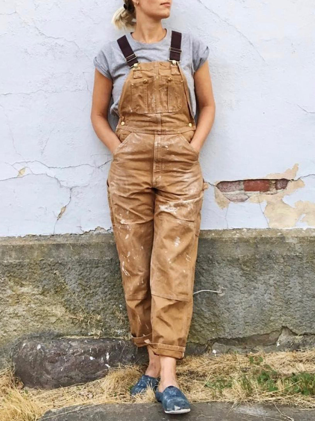 Heavy-Duty Cotton Work Overalls with Tool Pockets & Adjustable Straps for Carpentry, Farming & Trade Jobs | Thomler