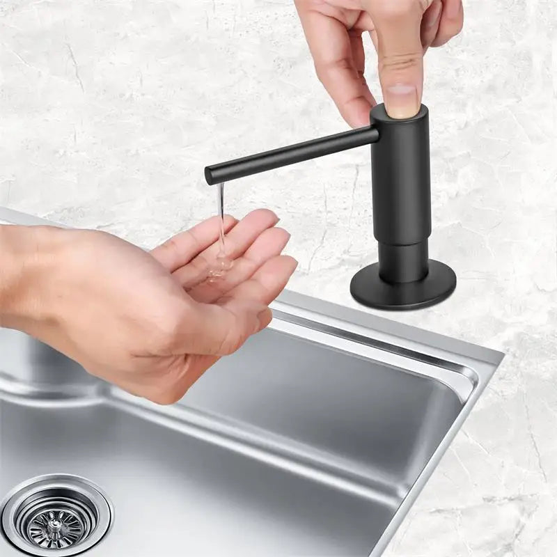Countertop Liquid Soap Pump with Brass Dispenser Head for Kitchen Sink – Recessed Mount Design | Thomler
