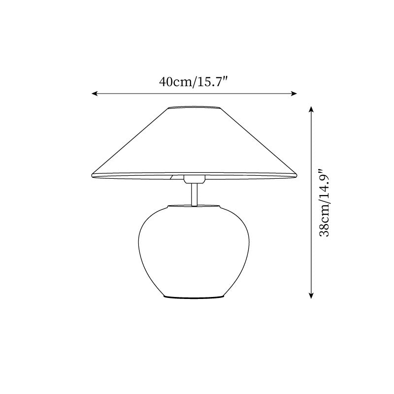 Table Lamp Ceramic 15.7 in White Living Room Bedroom Soft Ambient Lighting | Thomler